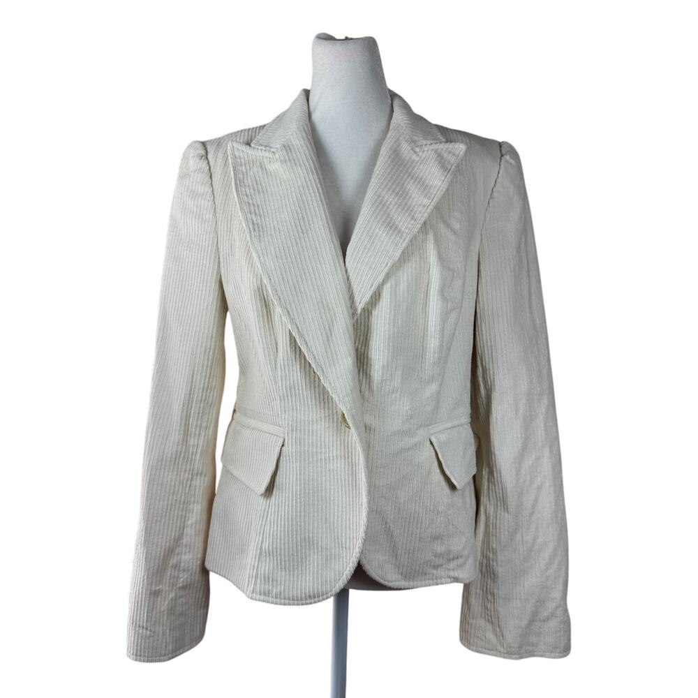 Vintage ‘05 Banana Republic Ivory Corduroy Single Breasted Blazer